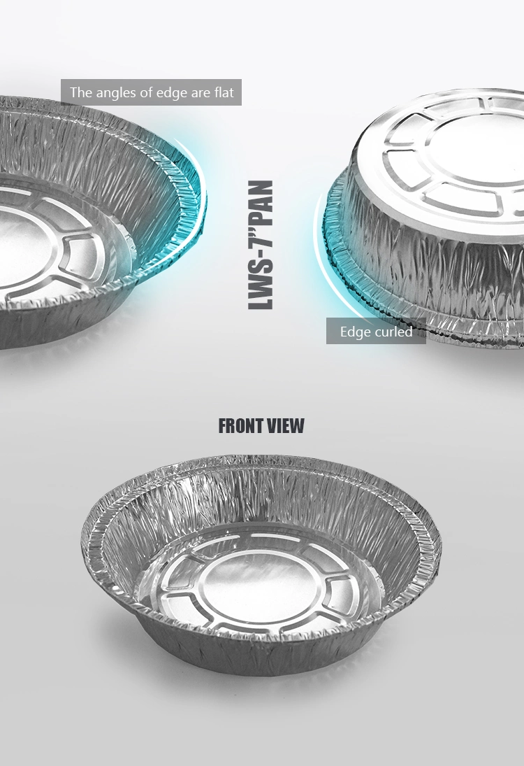 Factory Directly 7 Inch Disposable Aluminum Foil Pizza Pan/Tray Round Aluminium Foil Container with Lid