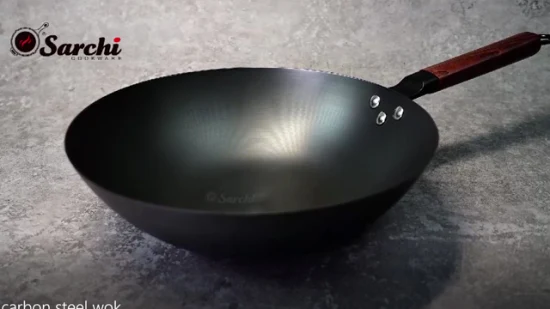 Wok popular Metal Hierro fundido Acero al carbono Esmalte antiadherente Pre