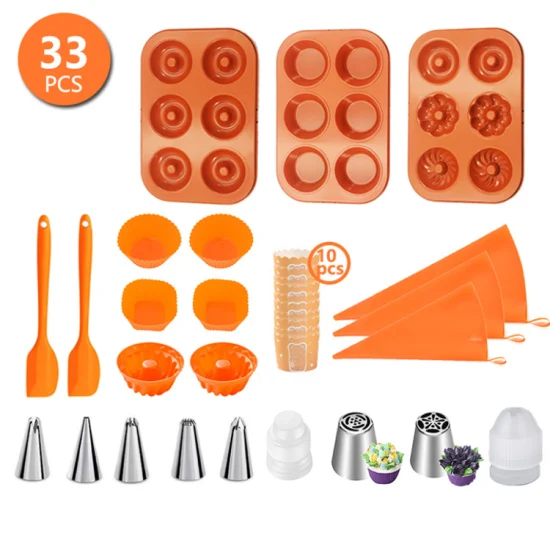 40 Uds utensilios de cocina herramientas para pasteles molde de Pizza de acero al carbono cepillo de silicona punta para hornear utensilios para hornear